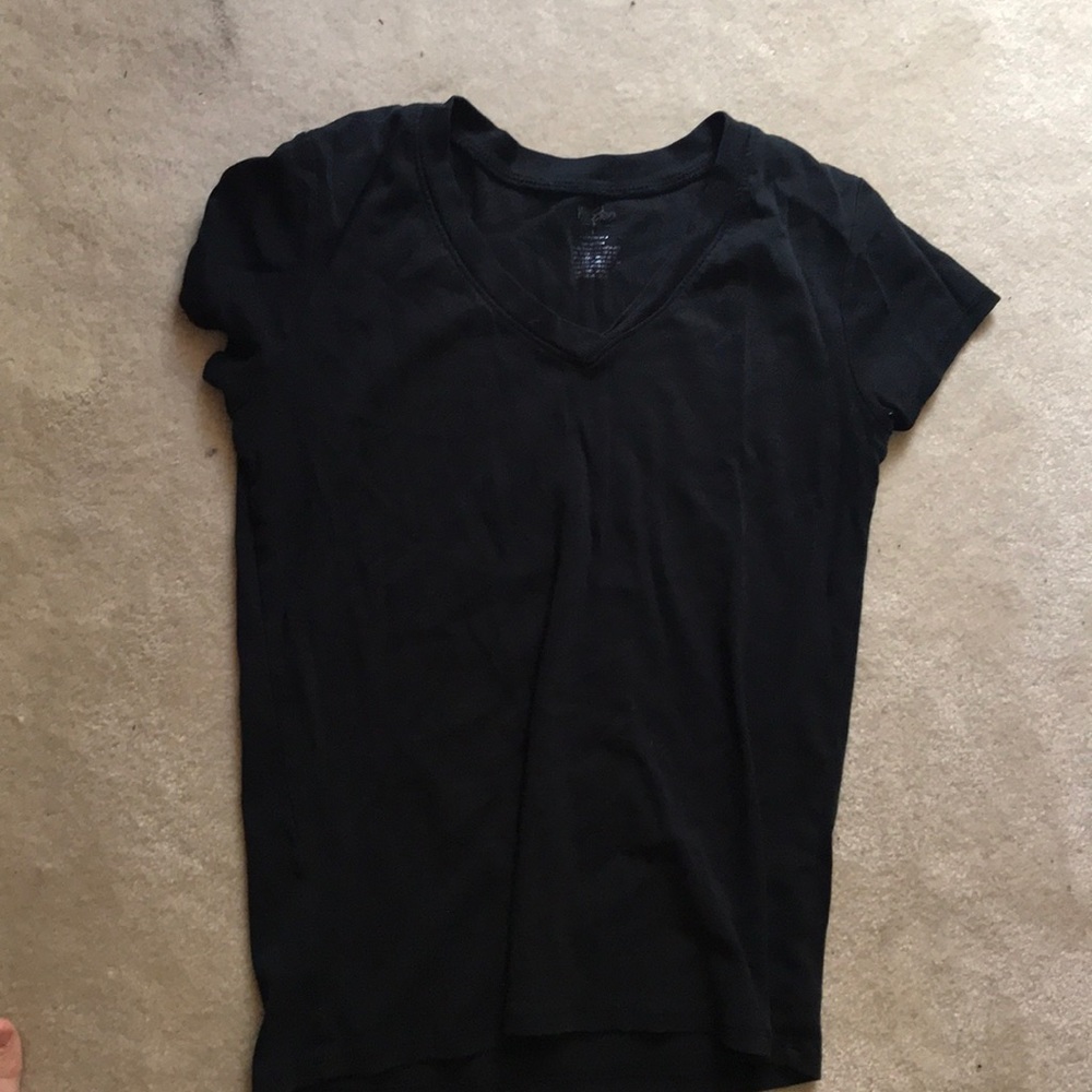 Black V Neck Tee
